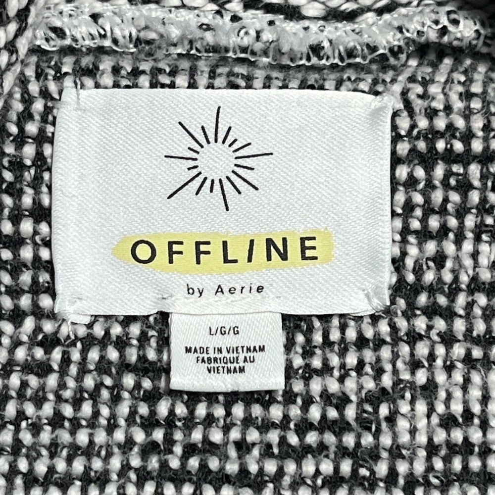 Offline By Aerie Funnel Neck Cropped Pullover Sweatshirt Sweater Heathered Gray - Picture 12 of 16